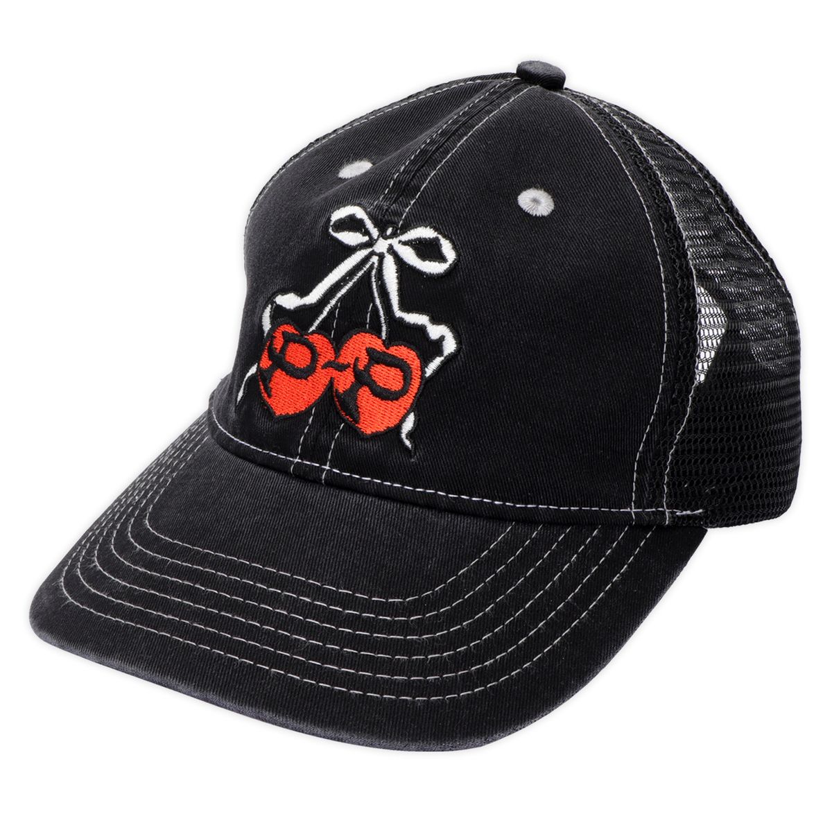 Pass~Port Cherries Leagues Trucker Cap - Washed Black