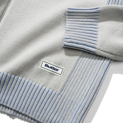 Butter Diamond Zip-Thru Knit - Grey