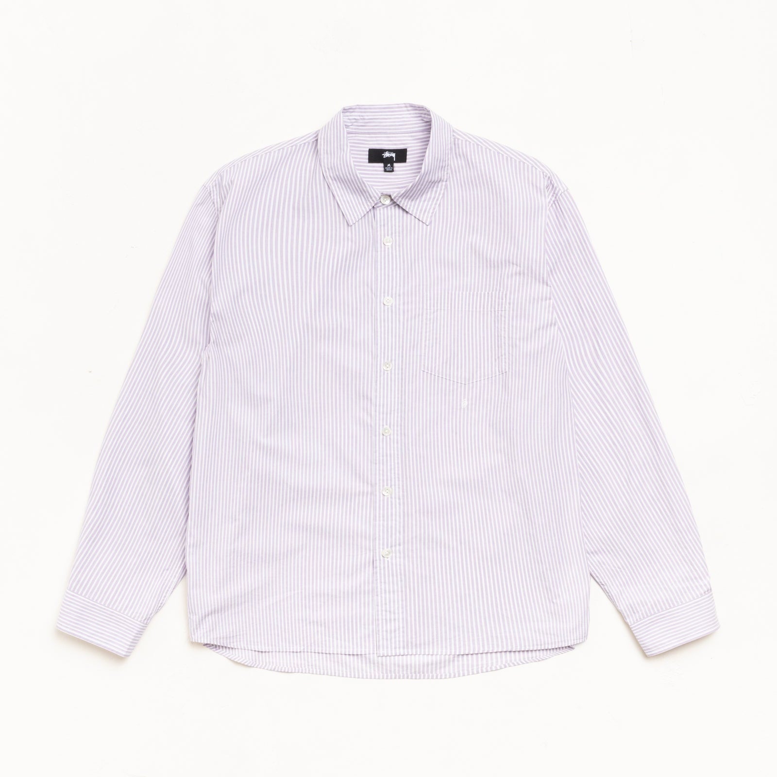 Stussy Standard LS Shirt - Pink Stripe