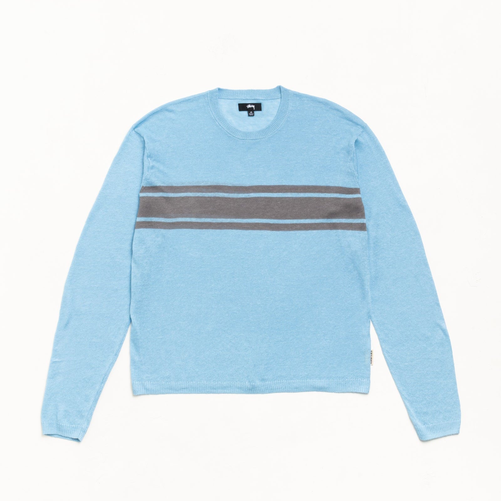 Stussy Striped Long Sleeve Sweater - Blue