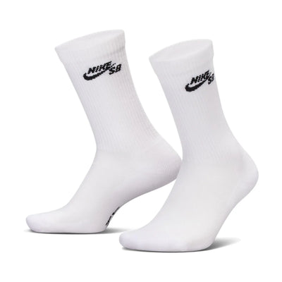 Nike SB Everyday Elevated Crew Socks (3 Pair) - White/Black