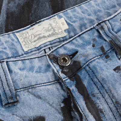 Dime Relaxed Denim Pants - Light Blue (Black Paint)