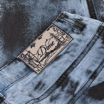 Dime Relaxed Denim Pants - Light Blue (Black Paint)