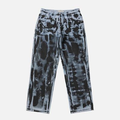 Dime Relaxed Denim Pants - Light Blue (Black Paint)