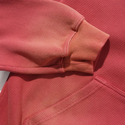 Butter Goods Faded Waffle Zip-Thru Hood - Washed Red