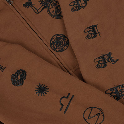 Dime Sigil Zip Hoodie - Americano
