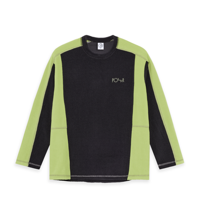 Polar Skate Co Grid Fleece Sweater - Black/Chartreuse