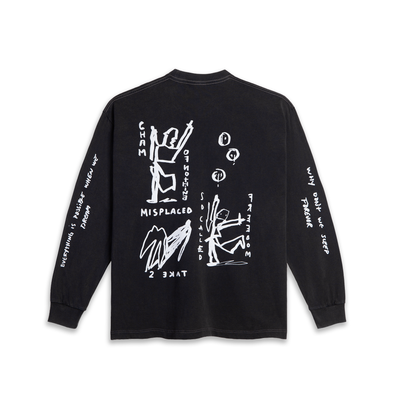 Polar Skate Co LS Tee | On Repeat - Silver Black