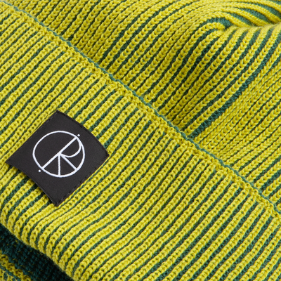 Polar Skate Co Lines Merino Beanie - Chartreuse/Army Green