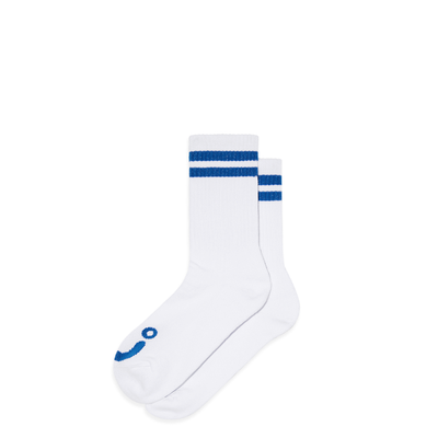 Polar Skate Co Rib Socks | Long | Happy Sad - White/Navy