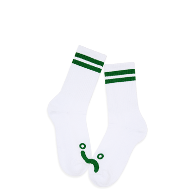 Polar Skate Co Rib Socks | Happy Sad - White/Green