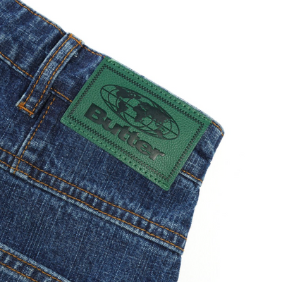Butter Goods Wide Cut Denim Jeans - Dark Blue Slub