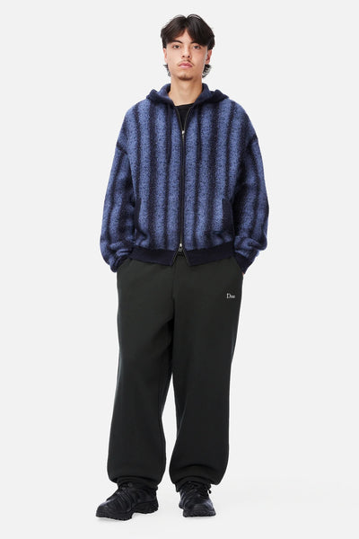Dime Mohair Striped Zip Hoodie - Blue