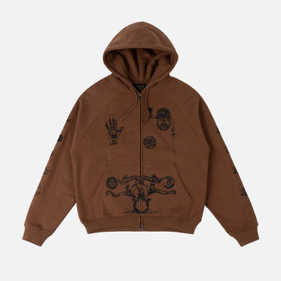 Dime Sigil Zip Hoodie - Americano