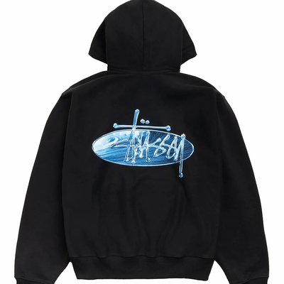 Stussy Wave Oval Hoodie - Black