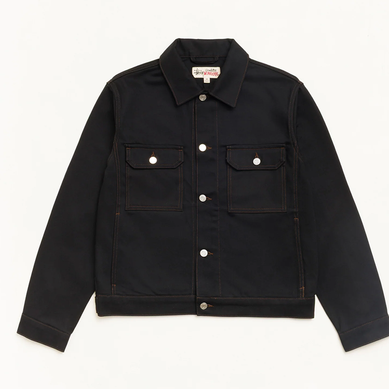 Stussy Denim Trucker Jacket - Black Contrast Stitch