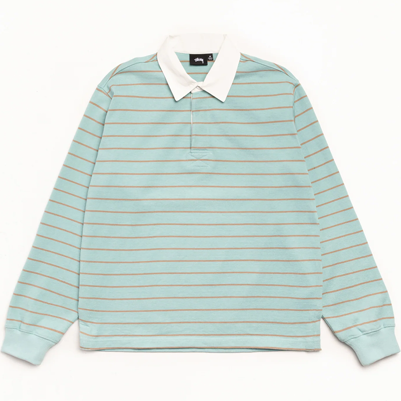 Stussy Pin Striped Rugby - Blue
