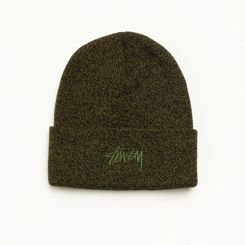 Stussy Stock Cuff Beanie - Marbled Olive