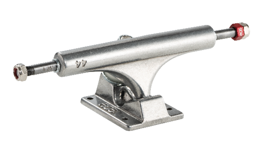 Ace Trucks AF1 polished skateboard trucks with a sleek metallic finish, showcasing their polished metal construction.