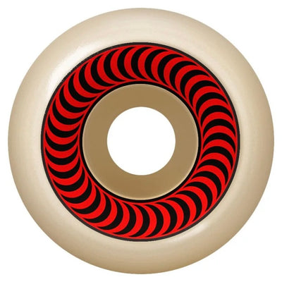 Spitfire OG Classics Formula Four skateboard wheels 99a, assorted colors, shown on a skateboard deck.