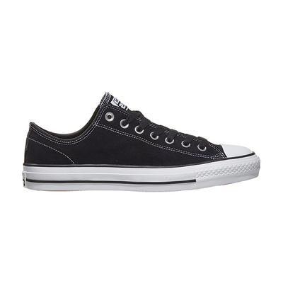 Black and white Converse Chuck Taylor All Star Suede shoes, classic high-top sneakers with white laces and rubber soles.